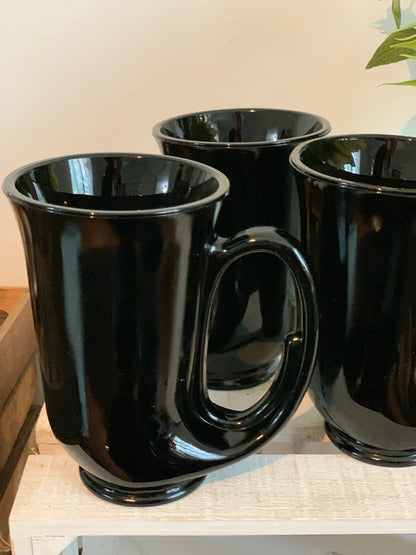 Tiara Exclusive Horn Mug set of 6 IN BOX black Indiana Glass Co. Hunters Horn Mugs IOB "Aunt Dottie's"