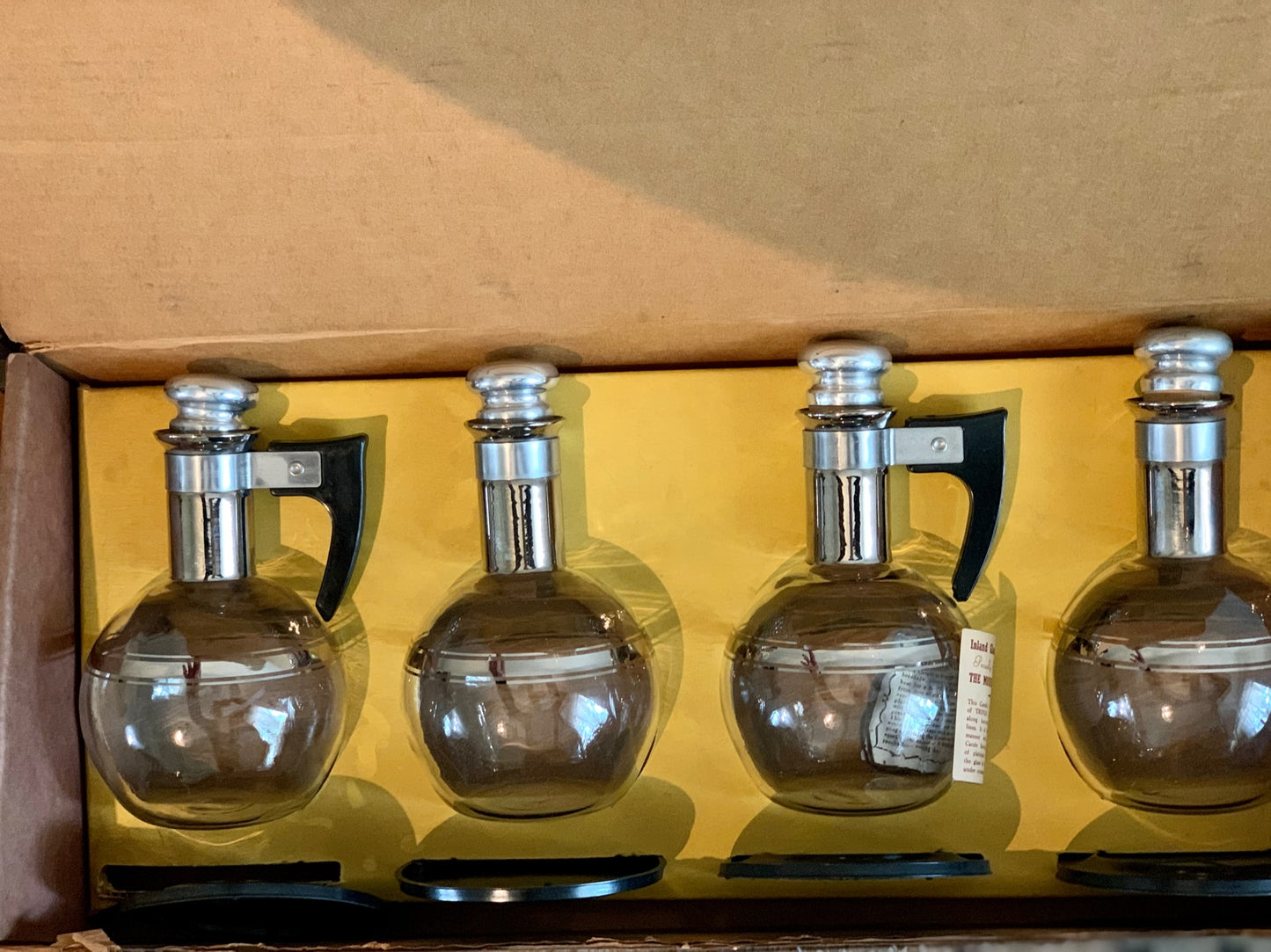 Inland Glass Large Carafe and IN BOX set of 4 Carafettes with original –  Our Third Twin