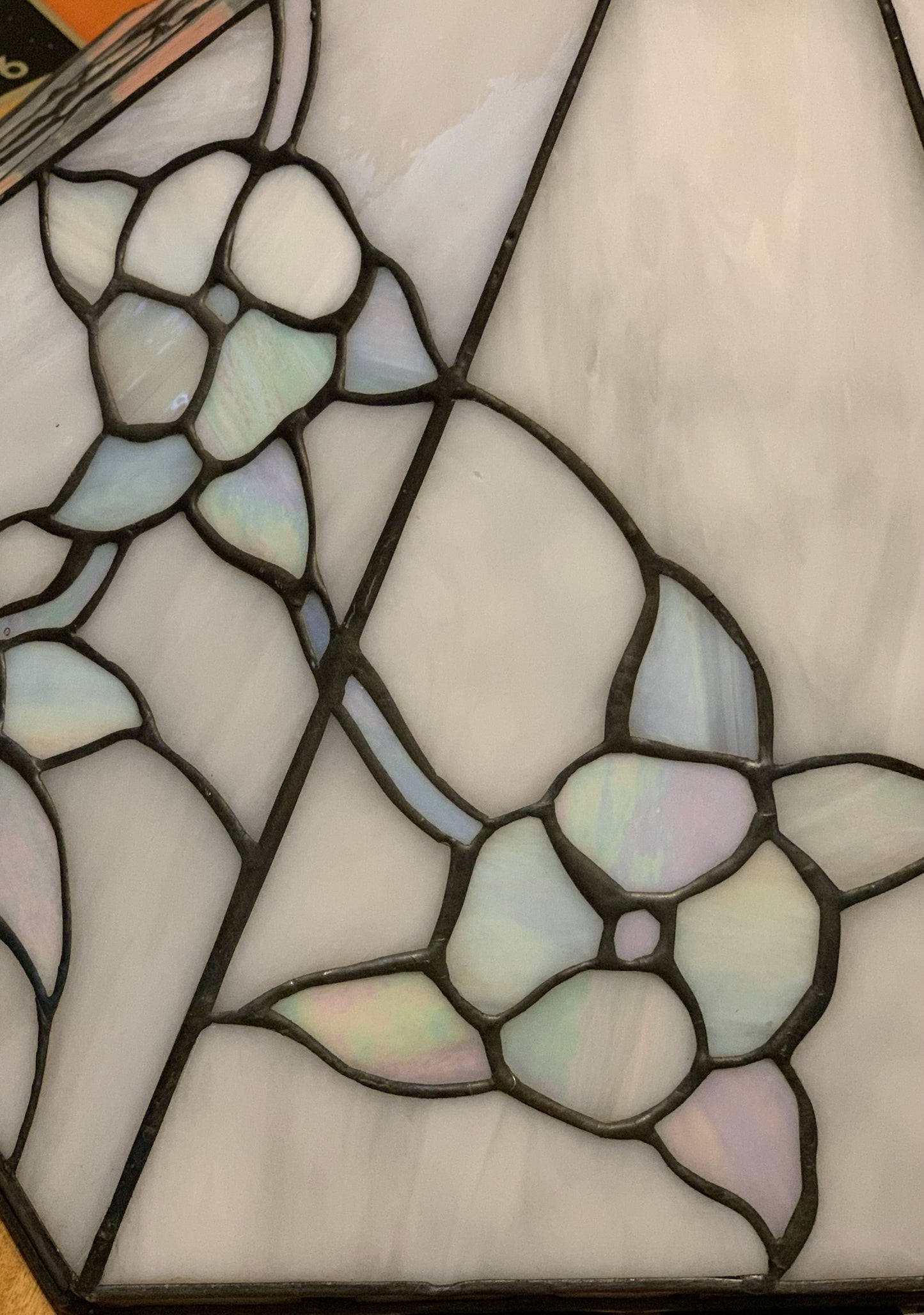 Iridescent pearlized flower Tiffany style Stain glass vintage light shade (OTTV 2898) priced individually LOCAL PICK UP ONLY