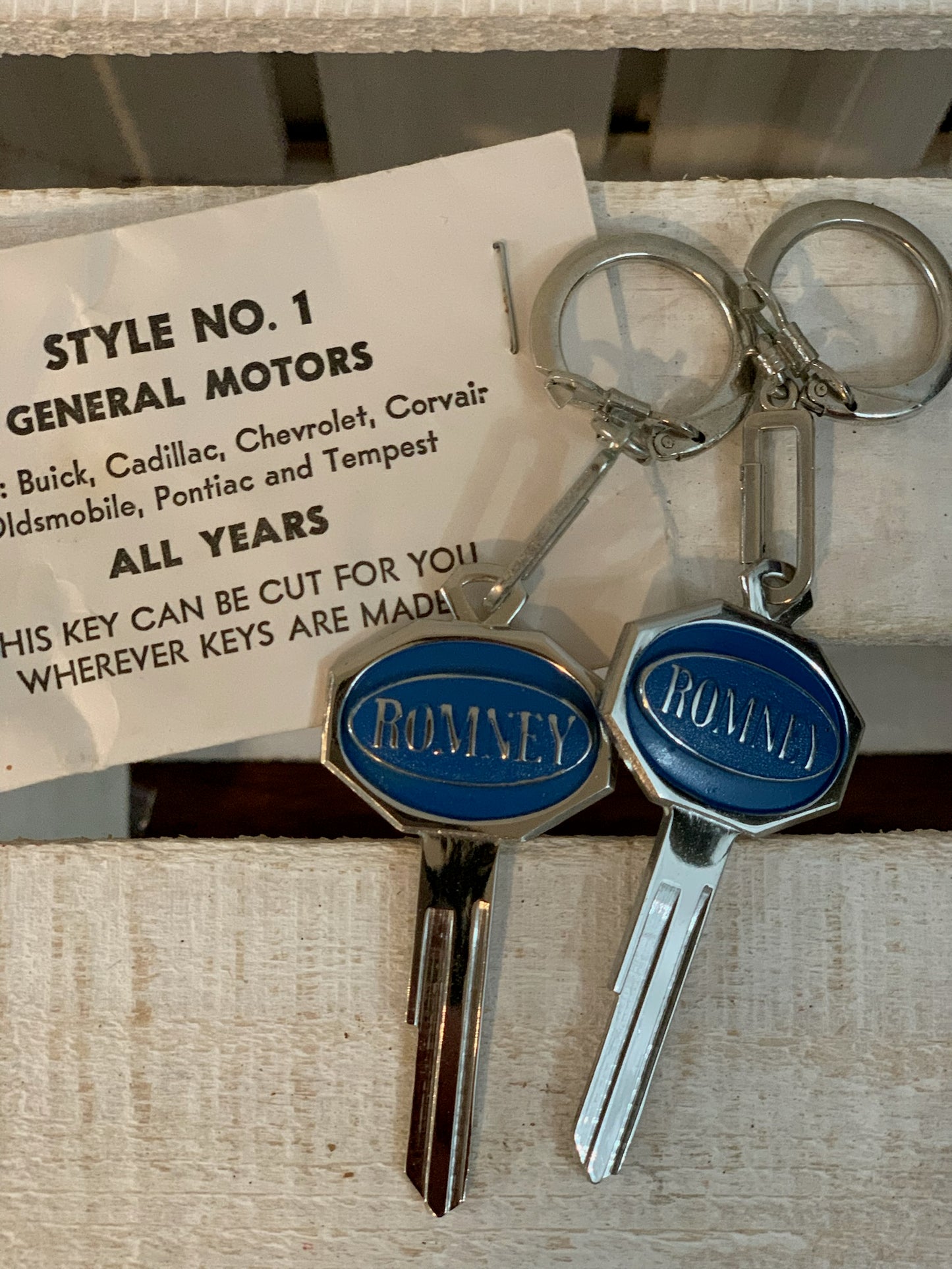 George Romney Customized General Motors Key-Key Chain NEW Uncut NOS (Priced individually)