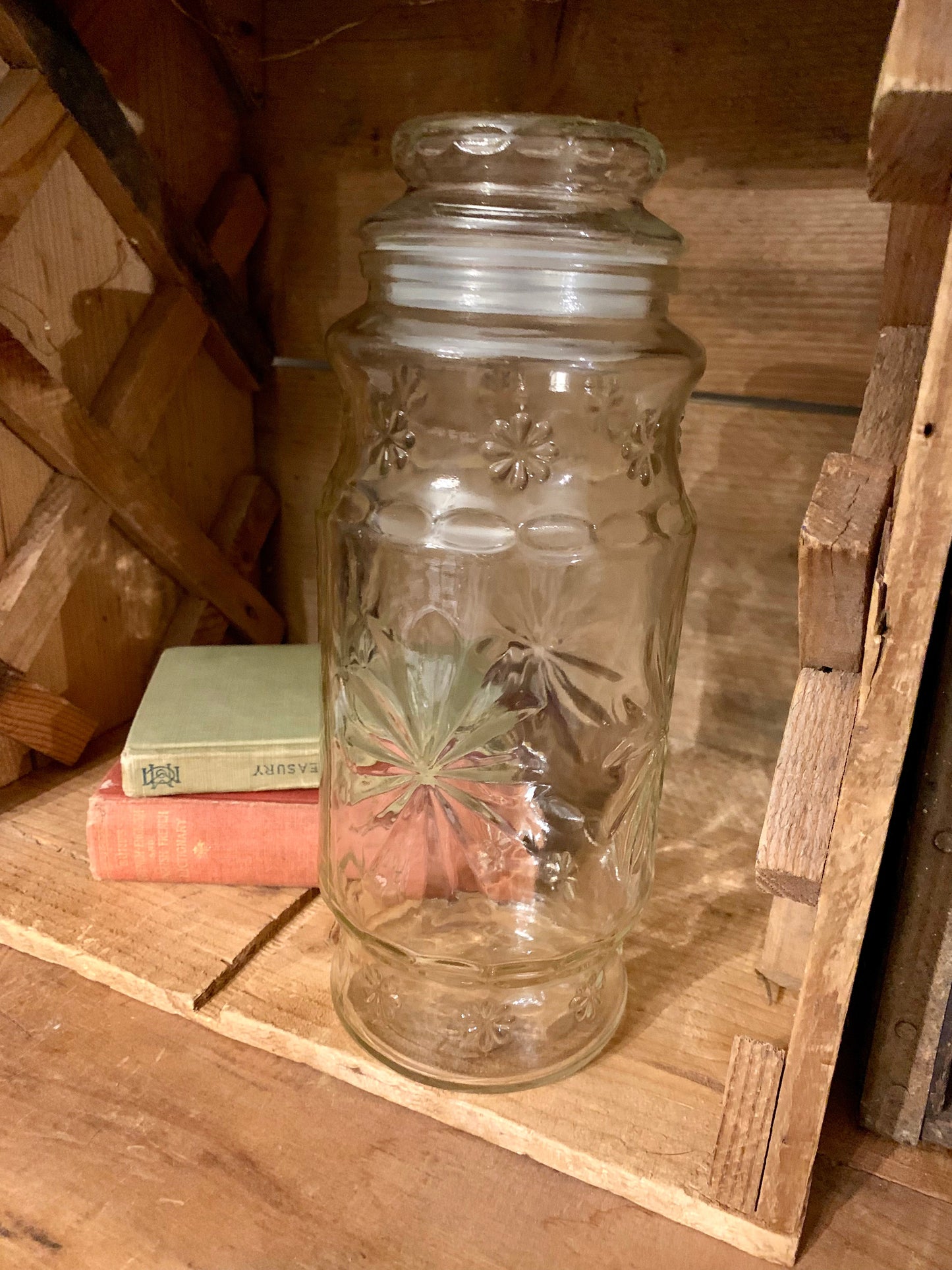 Star pattern Planters Jar with gasket Lid