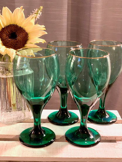 Libbey Green White Wine with Gold Rim (OTTV 2770 1166) priced individually, 8 available