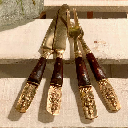 Siam hors d'oeuvres buddha 2 sets of a knife & fork (4 total pieces) (OTTV 2355)