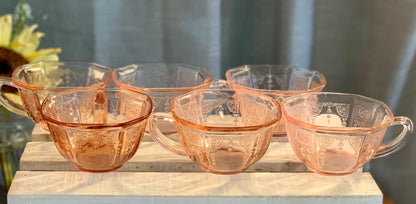 Pink Depression Glass Cups (OTTV 1002) Sold individually