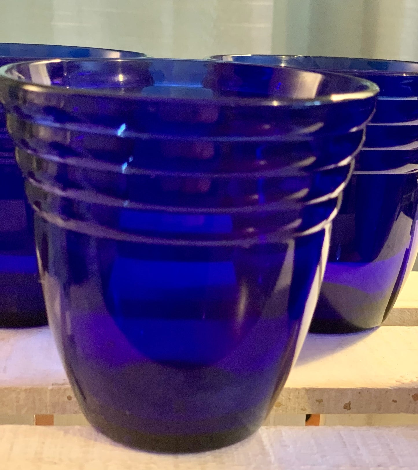 Sapphire Blue Glass Tumblers sold as set of 4 (OTTV 1868)