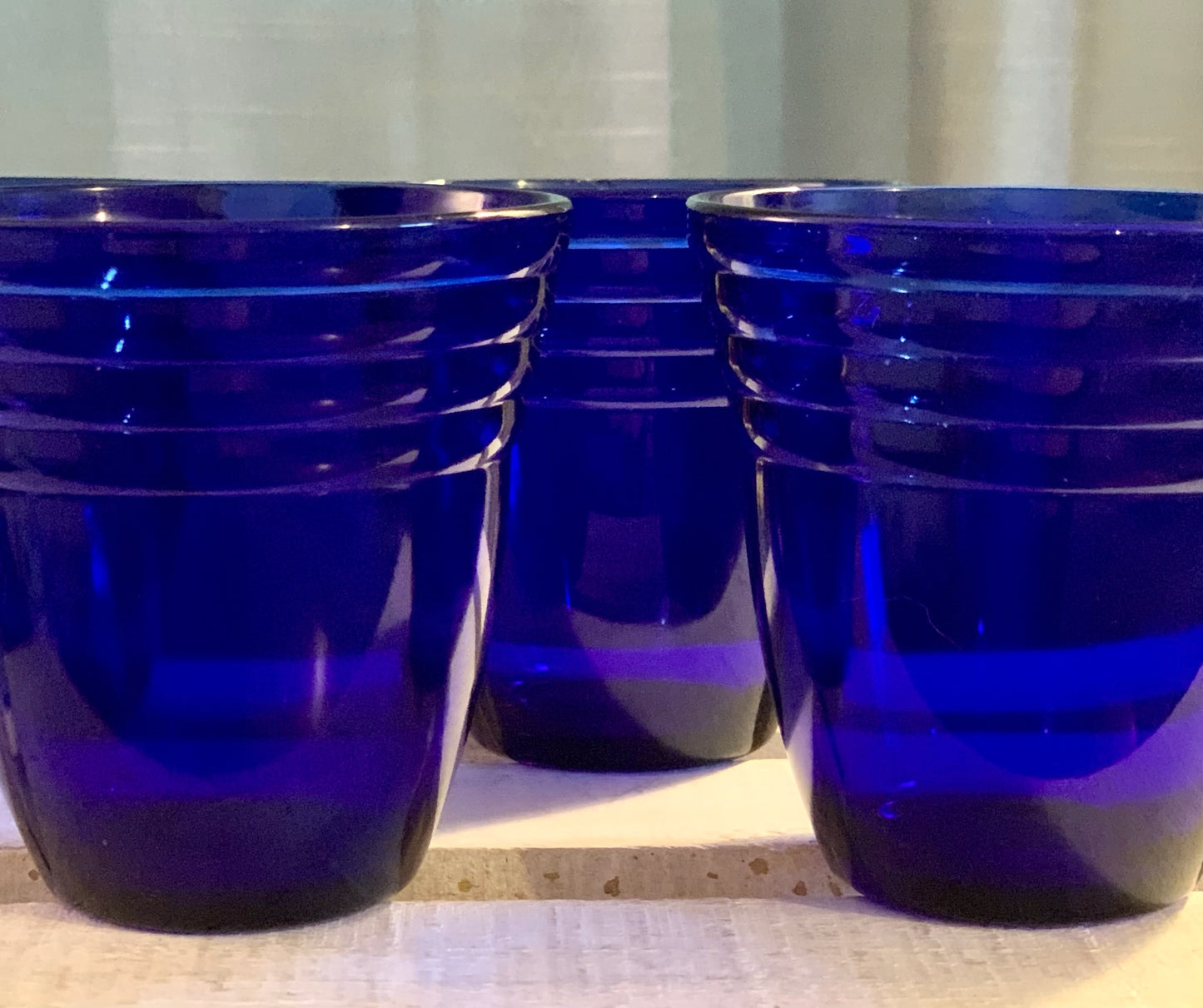 Sapphire Blue Glass Tumblers sold as set of 4 (OTTV 1868)