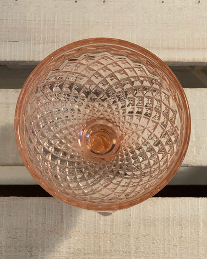 Miss America Pink depression glass sherbet cups / champagne coupe glasses (OTTV 1429) priced individually, 2 available