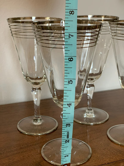 Platinum Rim MCM 5 band wine Crystal Goblets (1512 1513 1514) priced individually