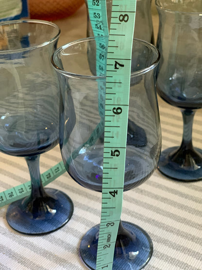 Libbey Dusky Blue Conneseur flared rim wine tulip glasses (OTTV 1455) priced individually, 2 available