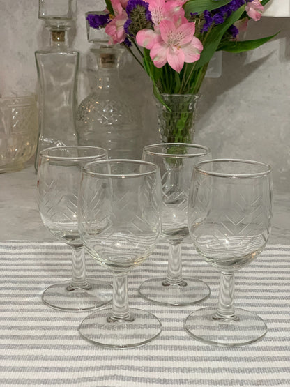 Etched small/cordial wine glasses (OTTV 2059) priced as set of 4