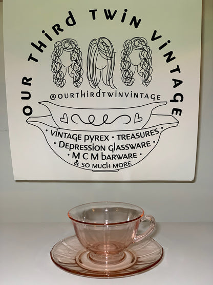 Pink Depression Glass place setting, Priced Individually, 6 of each available