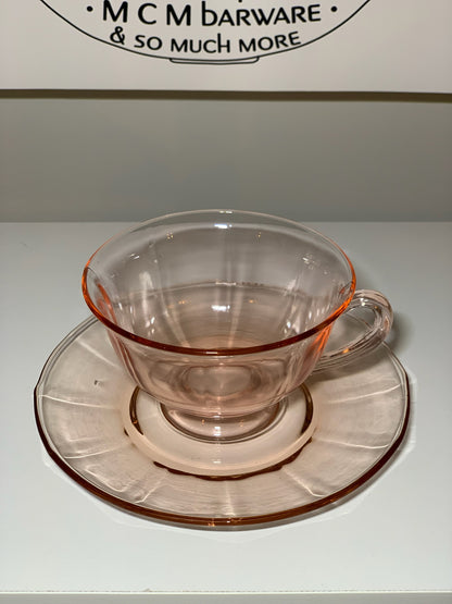 Pink Depression Glass place setting, Priced Individually, 6 of each available