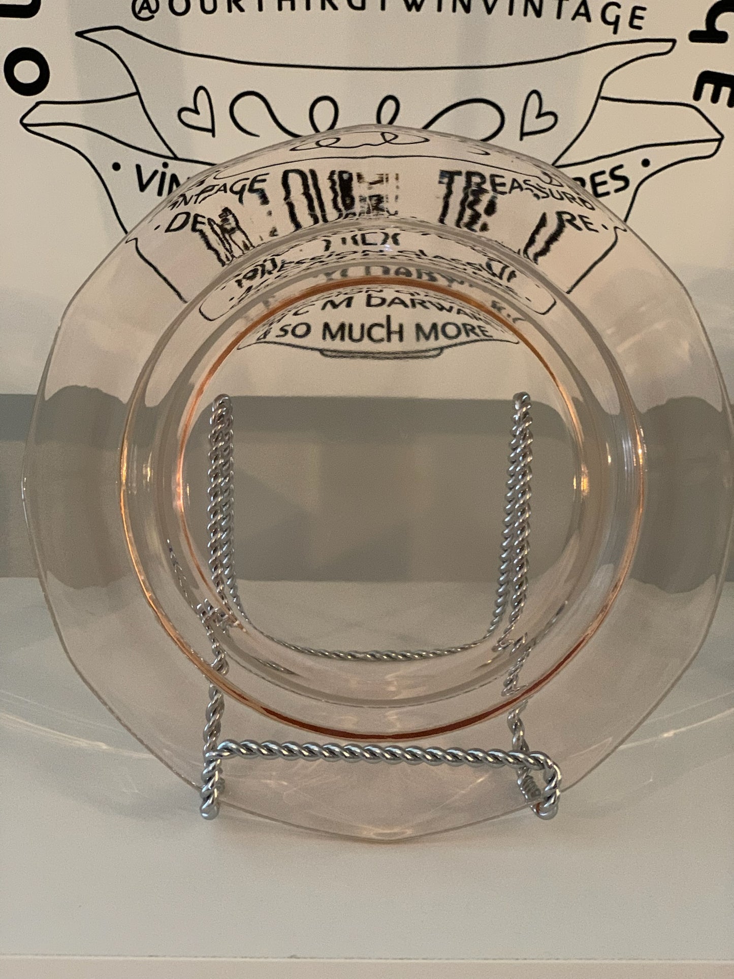 Pink Depression Glass place setting, Priced Individually, 6 of each available