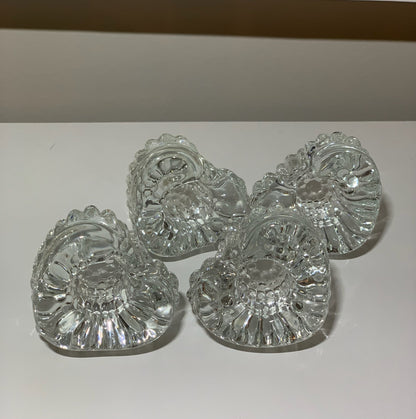 Heart Shaped Crystal Glass Candle Holders (OTTV 2753.5) priced as a pair, 2 pairs available