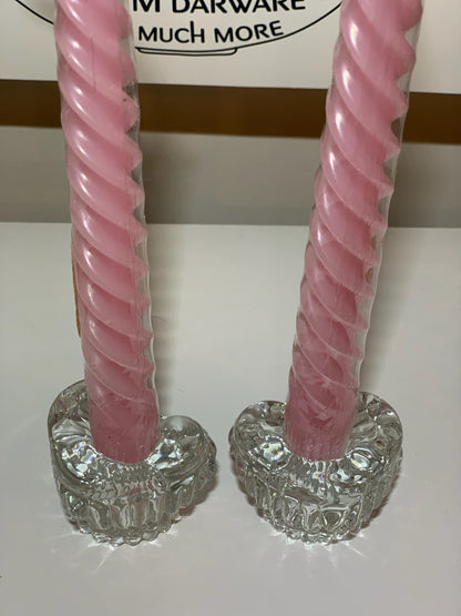 Heart Shaped Crystal Glass Candle Holders (OTTV 2753.5) priced as a pair, 2 pairs available