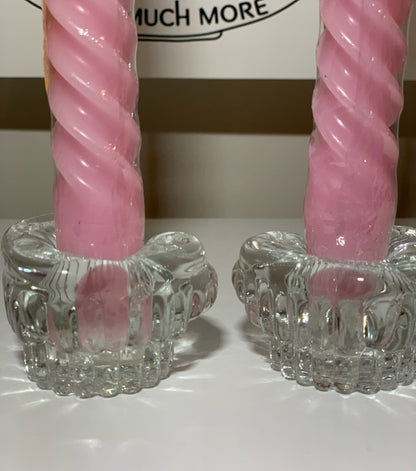 Heart Shaped Crystal Glass Candle Holders (OTTV 2753.5) priced as a pair, 2 pairs available