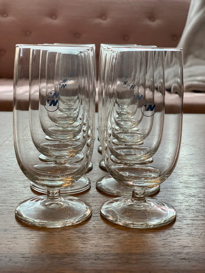 Rare vintage collectibles NWA first class champagne wine glasses Northwest Airlines (2165) priced individually, 12 available