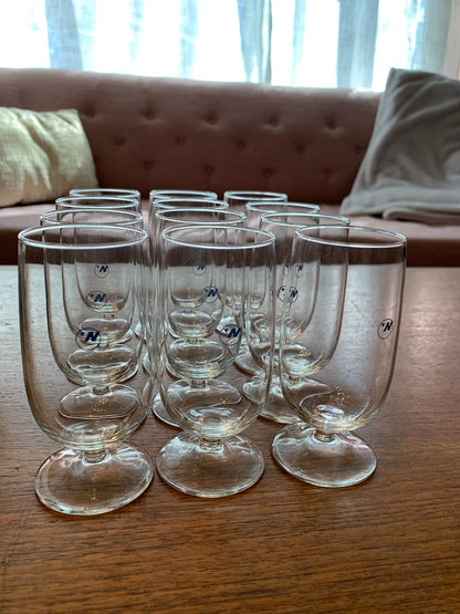 Rare vintage collectibles NWA first class champagne wine glasses Northwest Airlines (2165) priced individually, 12 available