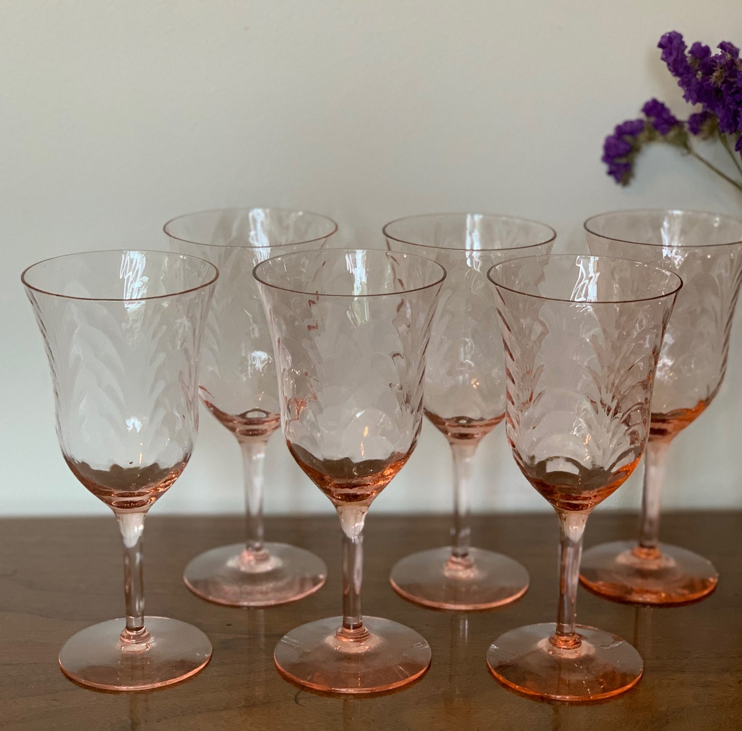 Pink wine glasses / water goblets (OTTV 2804) priced individually