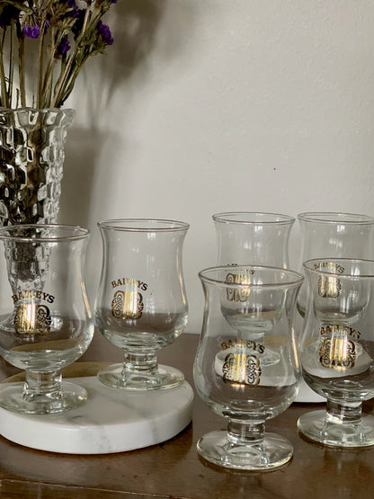 Baileys Irish Cream Mini Snifter Glasses 3.25" tall 3 oz Gold Logo Tulip shot (OTTV 2816) priced individually