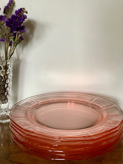 Pink Depression Glass place setting, Priced Individually, 6 of each available