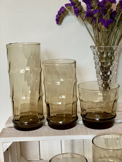 Tiki Style Bamboo smokey brown Libbey Glasses (OTTV 2837 2838 2839) priced individually