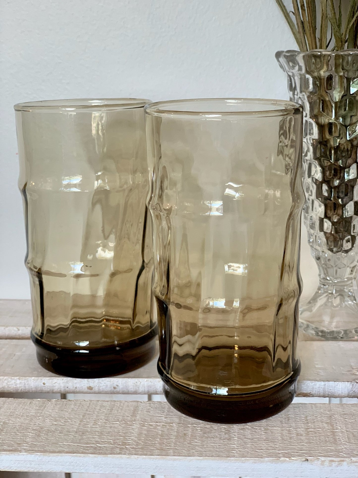 Tiki Style Bamboo smokey brown Libbey Glasses (OTTV 2837 2838 2839) priced individually