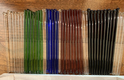 Colored Vintage Glass swizzle sticks - priced individually