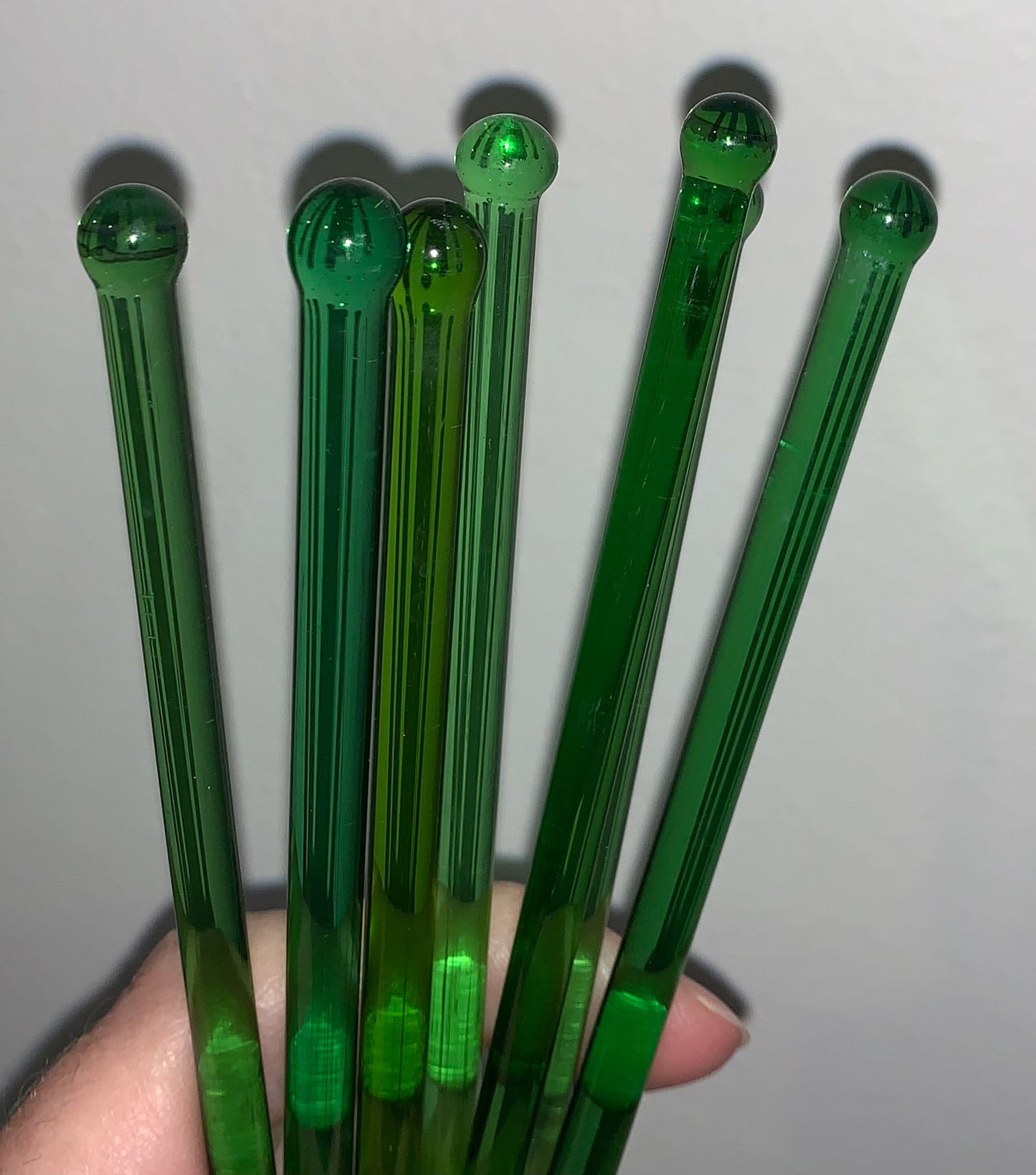 Colored Vintage Glass swizzle sticks - priced individually