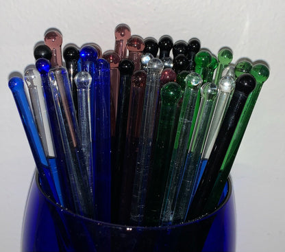 Colored Vintage Glass swizzle sticks - priced individually