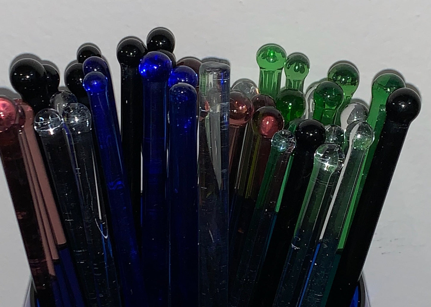 Colored Vintage Glass swizzle sticks - priced individually