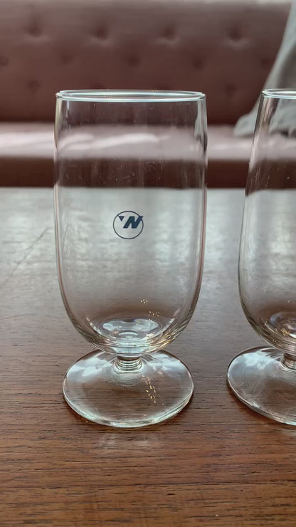 Rare vintage collectibles NWA first class champagne wine glasses Northwest Airlines (2165) priced individually, 12 available