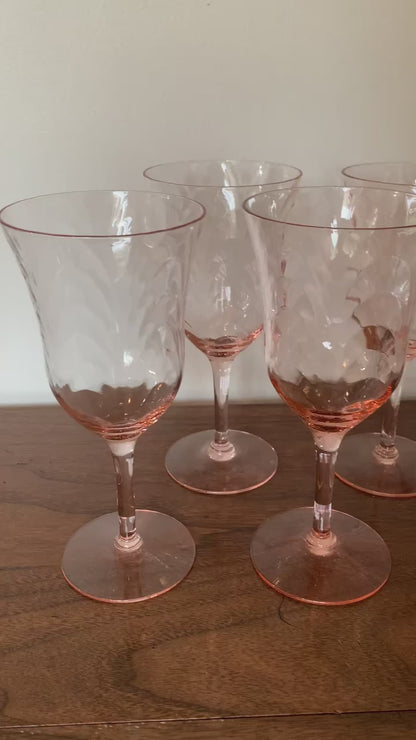 Pink wine glasses / water goblets (OTTV 2804) priced individually