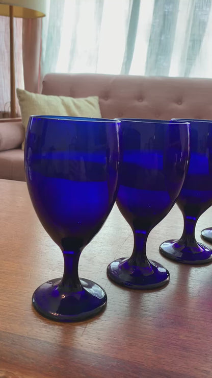 Libbey Cobalt Premier Wine Goblets from 80's (2450) priced individually